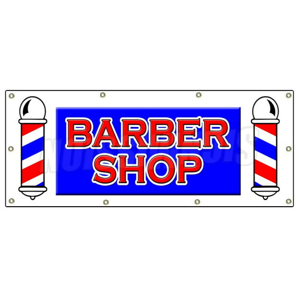 Barber Shop Banner 36 x 60 Heavy Duty 13 oz Vinyl Banners with Grommets Single Sided 